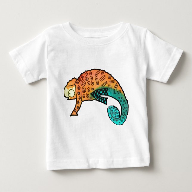 Camiseta De Bebé Reptil de tinta de Chameleon (Anverso)