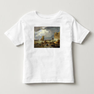 Camiseta De Bebé Resaca en una costa rocosa, 1835