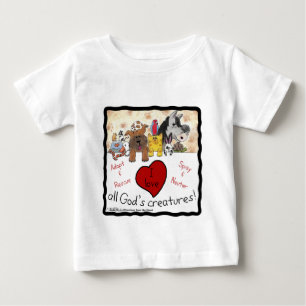 Camiseta De Bebé Rescate animal- Amo las criaturas de todos los Dio