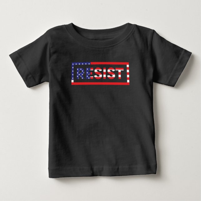 Camiseta De Bebé RESISTIR| Bandera de los Estados Unidos (Anverso)