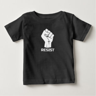 Camiseta De Bebé Resistir con puño - en blanco
