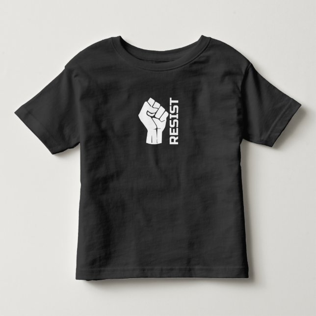Camiseta De Bebé Resistir con puño - en blanco 0002 (Anverso)