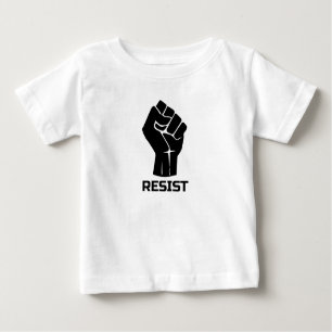 Camiseta De Bebé Resistir con puño - en negro