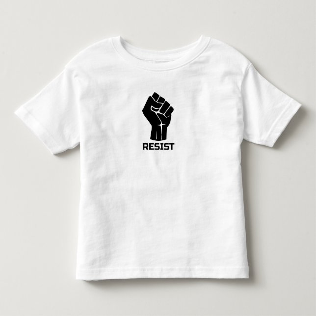 Camiseta De Bebé Resistir con puño - en negro (Anverso)