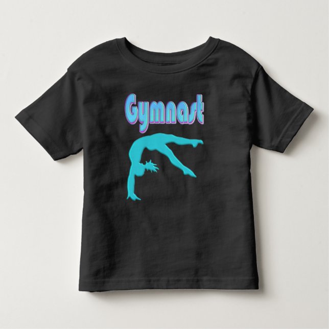 Camiseta De Bebé Resorte de manos atrás de gimnasta en teal (Anverso)