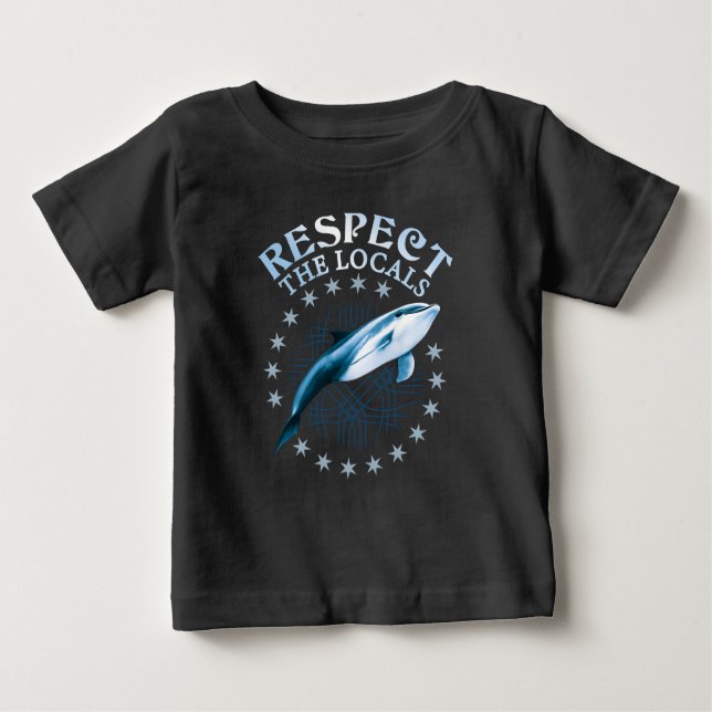 Camiseta De Bebé Respeto a los lugareños - Cita de Delphin Lover (Anverso)