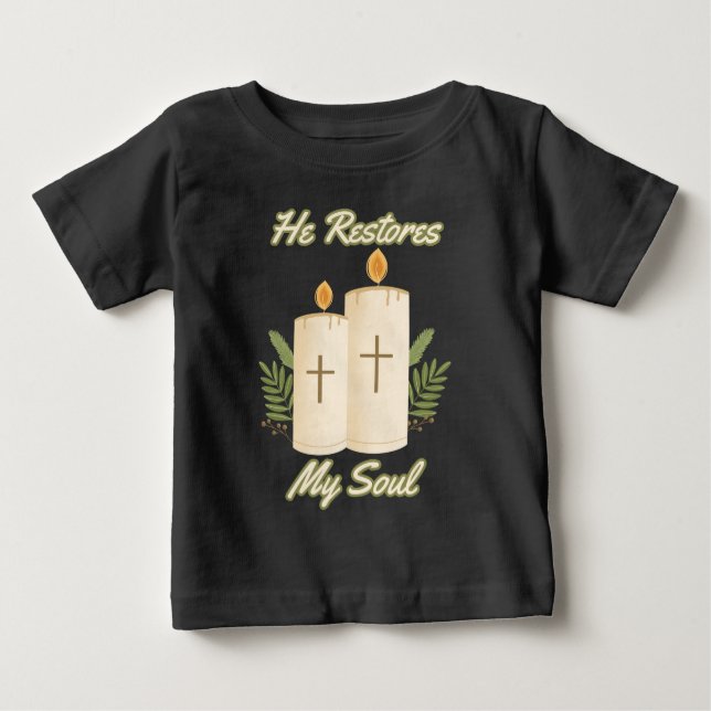 Camiseta De Bebé Restaura mi cita de la Biblia del Alma (Anverso)