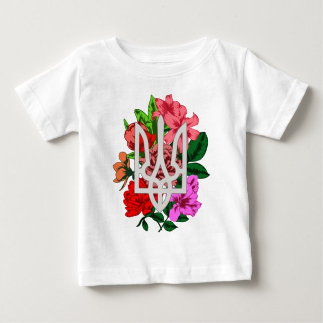 Camiseta De Bebé Resto botánico y tridente ucraniano tryzub (Anverso)
