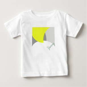Camiseta De Bebé Resumen Arte Amarillo Gris Blanco