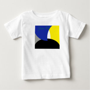 Camiseta De Bebé Resumen de arte amarillo azul