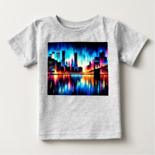Camiseta De Bebé Resumen de la ciudad de Nueva York 1103