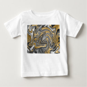 Camiseta De Bebé Resumen De La Disminución De Aceite De Mármol Negr