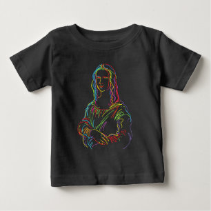 Camiseta De Bebé Resumen de Neon Mona Lisa Line Art