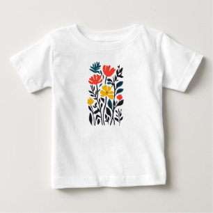 Camiseta De Bebé Resumen Flora, arte floral moderno
