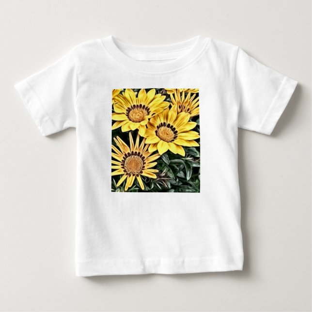Camiseta De Bebé Resumen País Yellow Daisy (Anverso)