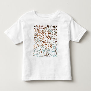 Camiseta De Bebé Resumen Terrazzo Mosaic Rust Brown & Blue Pattern