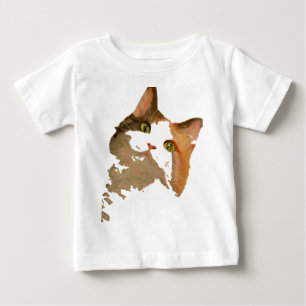 Camiseta De Bebé Retrato artístico de gato de Calico teñido de colo