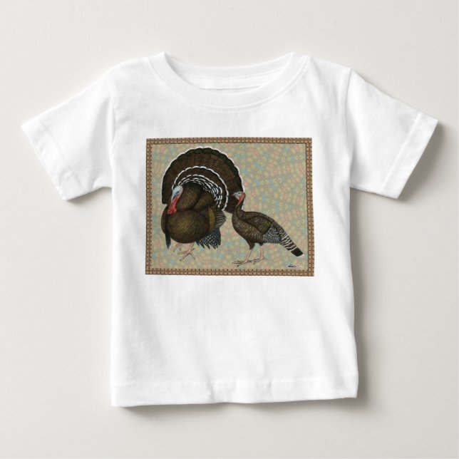 Camiseta De Bebé Retrato de bronce estándar para pavos (Anverso)
