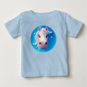 Camiseta De Bebé Retrato de caballo de dibujos animados encantador 