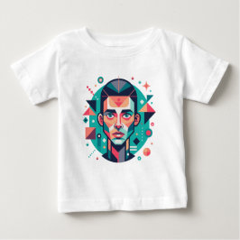 Camiseta De Bebé Retrato de Cara Geométrico