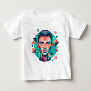 Camiseta De Bebé Retrato de Cara Geométrico