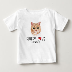 Camiseta De Bebé Retrato de Cat Fluffy Love Kitty Meow