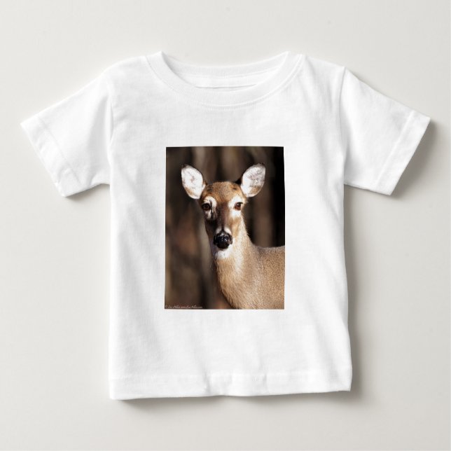 Camiseta De Bebé Retrato de Doe de ciervo blanco de vida silvestre (Anverso)