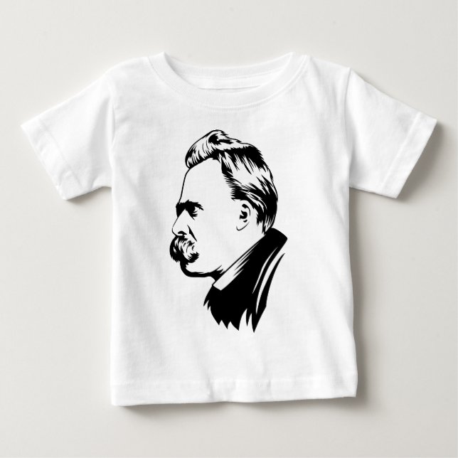Camiseta De Bebé Retrato de Frederich Nietzsche (Anverso)