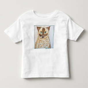 Camiseta De Bebé Retrato de Gato Excéntrico y Colorido