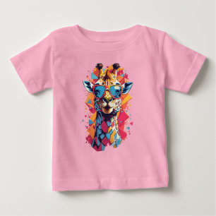 Camiseta De Bebé Retrato de jirafa al estilo graffiti-58567