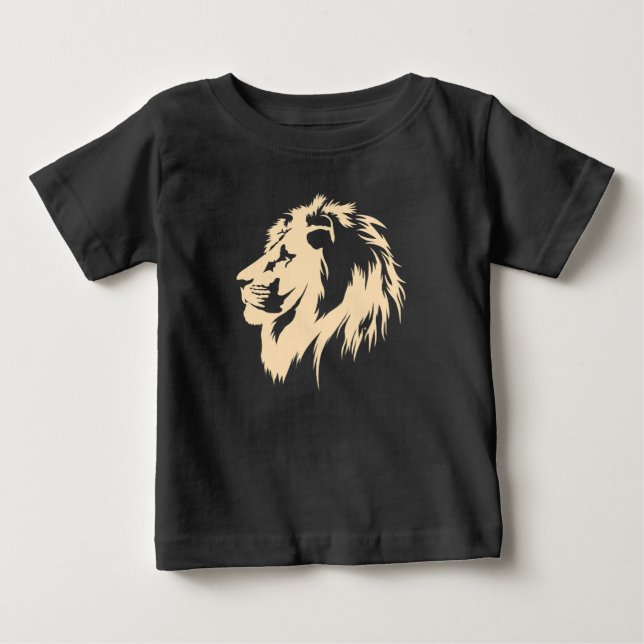 Camiseta De Bebé Retrato de león (arena) (Anverso)