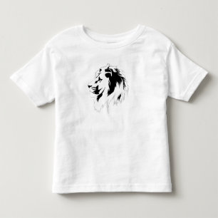 Camiseta De Bebé Retrato de león (negro)