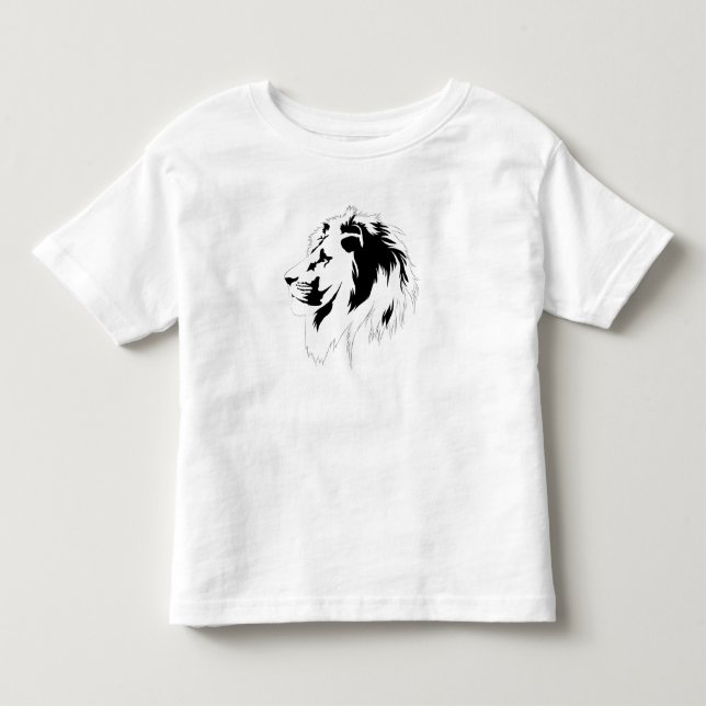 Camiseta De Bebé Retrato de león (negro) (Anverso)