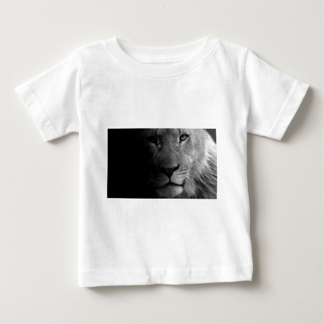 Camiseta De Bebé Retrato de León sobre Liderazgo Motivador en Blanc (Anverso)