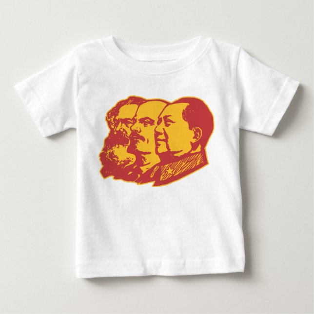 Camiseta De Bebé Retrato de Marx Lenin Mao (Anverso)