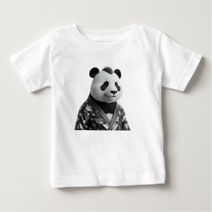 Camiseta De Bebé Retrato de moda sofisticado de panda en 3D