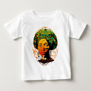 Camiseta De Bebé Retrato de mujer africana con puesta de sol