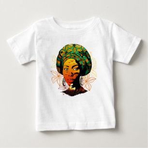 Camiseta De Bebé Retrato de mujer africana con puesta de sol