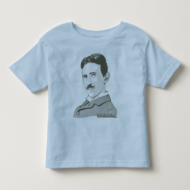Camiseta De Bebé Retrato de Nikola Tesla (Anverso)