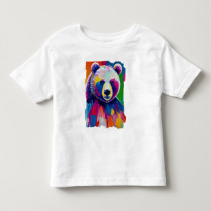 Camiseta De Bebé Retrato de oso colorido