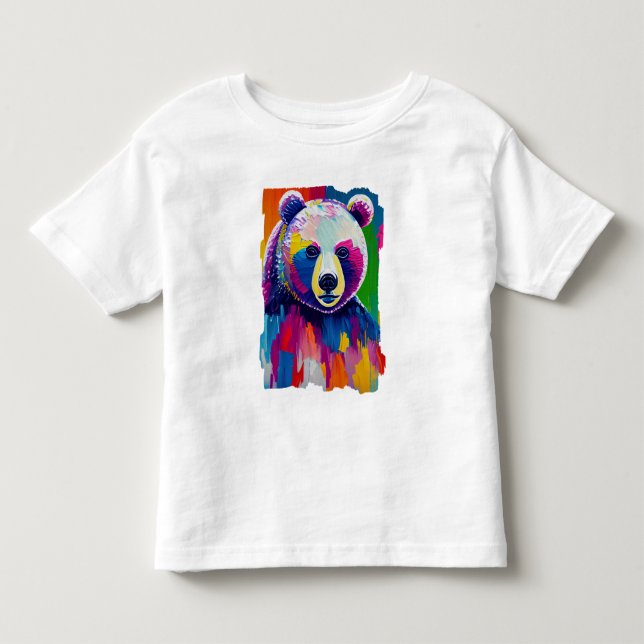 Camiseta De Bebé Retrato de oso colorido (Anverso)