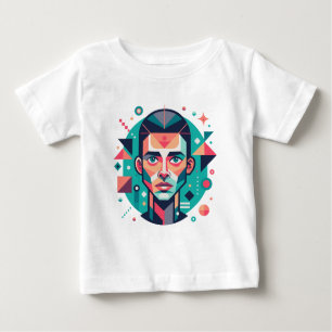 Camiseta De Bebé Retrato facial geométrico