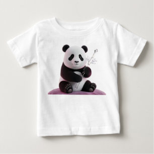 Camiseta De Bebé Retrato hiperrealista en 3D de un panda bebé