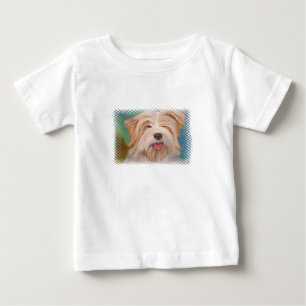 Camiseta De Bebé Retrato Terrier Mascota arte de perro