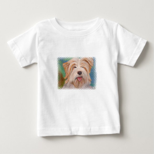 Camiseta De Bebé Retrato Terrier Mascota arte de perro (Anverso)