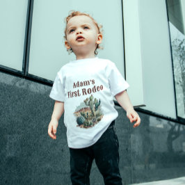 Camiseta De Bebé Retro 1er Cumpleaños Western Cactus Rodeo