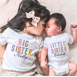 Camiseta De Bebé Retro Adorable Hermana Mayor a juego
