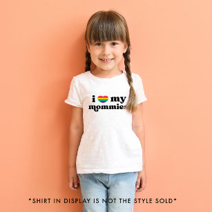 Camiseta De Bebé Retro Amo a mis madres queer moms arcoiris