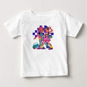 Camiseta De Bebé Retro Anime Duo Gráfico Tee T-Shirt