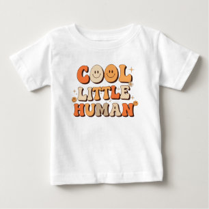 Camiseta De Bebé Retro años 70 "Cool Little Human" Cara sonriente G